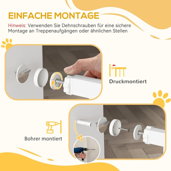 Hundegitter, 76-104x96 cm, Hvid