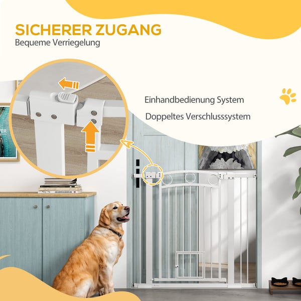Hundegitter, 76-104x96 cm, Hvid