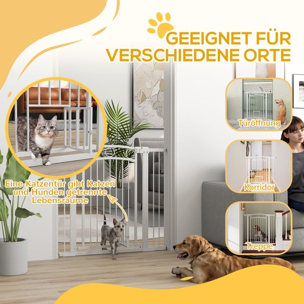 Hundegitter, 76-104x96 cm, Hvid