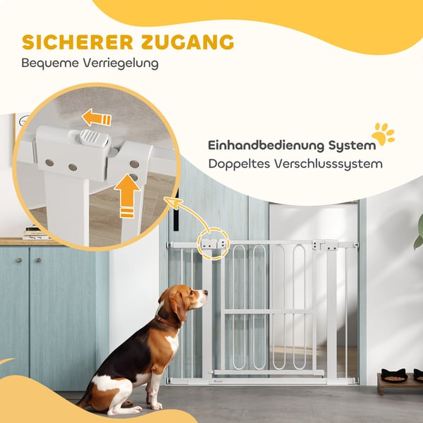 Hundegitter, 76-104x76 cm, Hvid