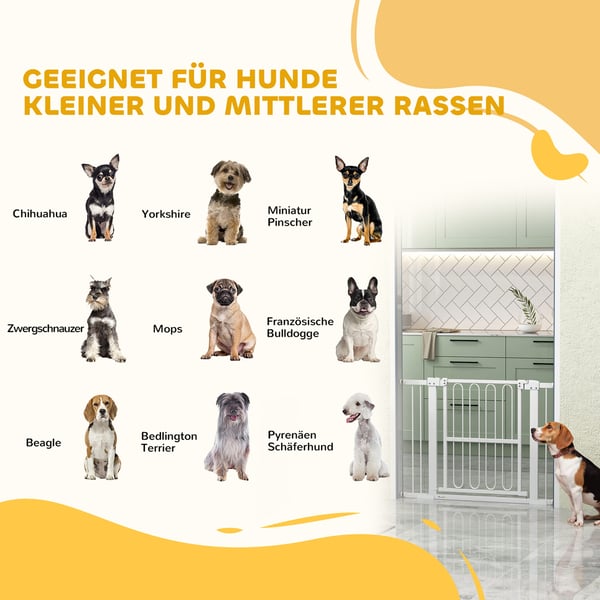 Hundegitter, 76-104x76 cm, Hvid