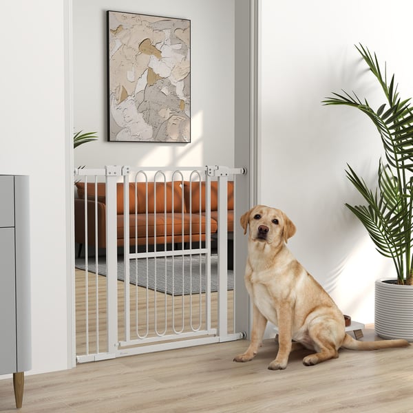 Husdjurgrind, 76-104x94 cm, Vit
