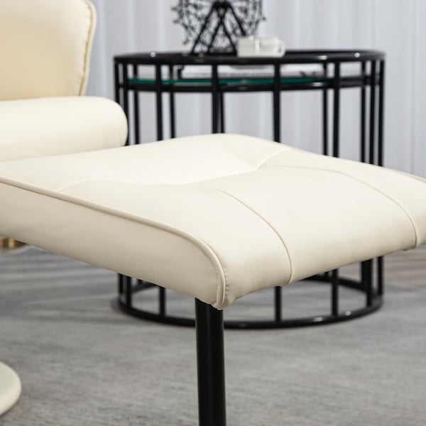 Massagestol med fodskammel, 76x81x105 cm, creme