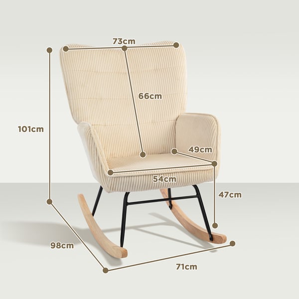 Keinuva tuoli, 98x71x101 cm, beige