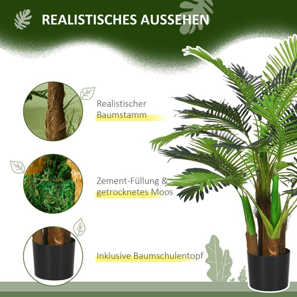 Konstväxt, konstgjord palm, 100x16x17 cm, grön