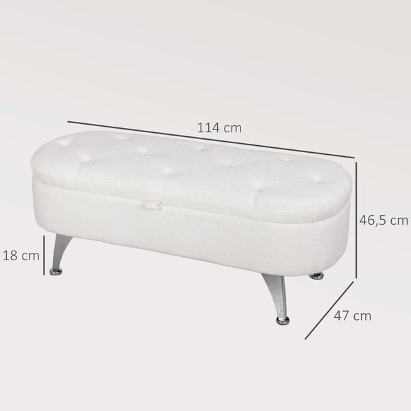 Säilytyspenkki, 114x47x46,5 cm, Valkoinen