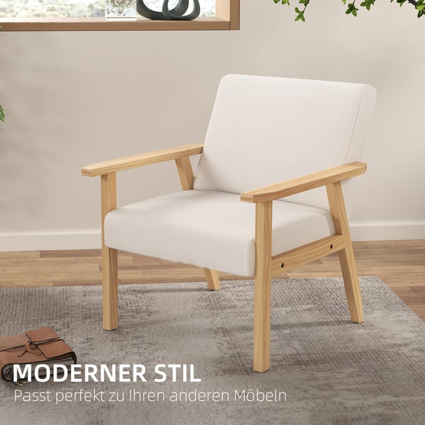 Lænestol, 64x70x72 cm, Creme