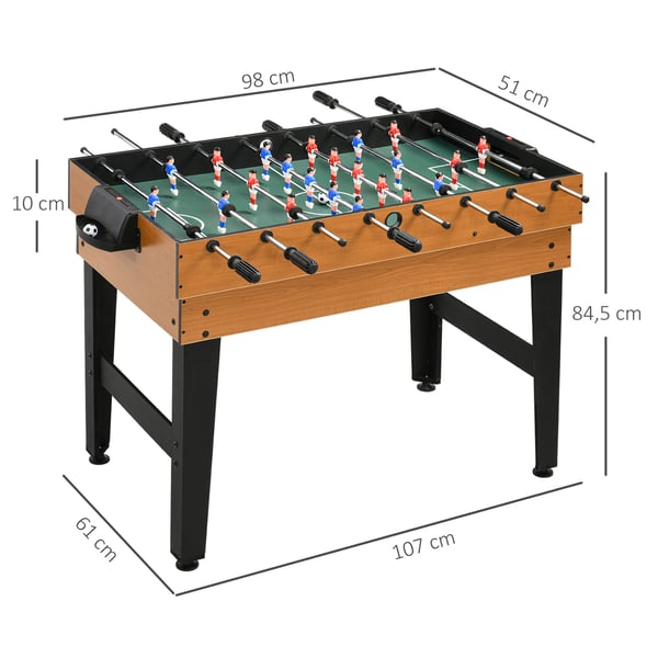 Multispil Bord, 107x61x84,5 cm, Naturligt Træ, Sort