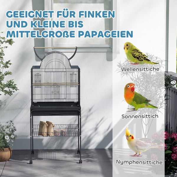 Fuglebur, 63x53x144 cm, Sort