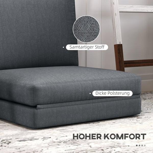 Gulvsovesofa, 75x80x72 cm, Mørkegrå