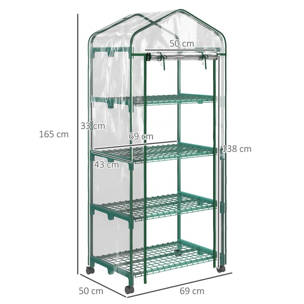 Växthus, 69x50x165 cm, Transparent