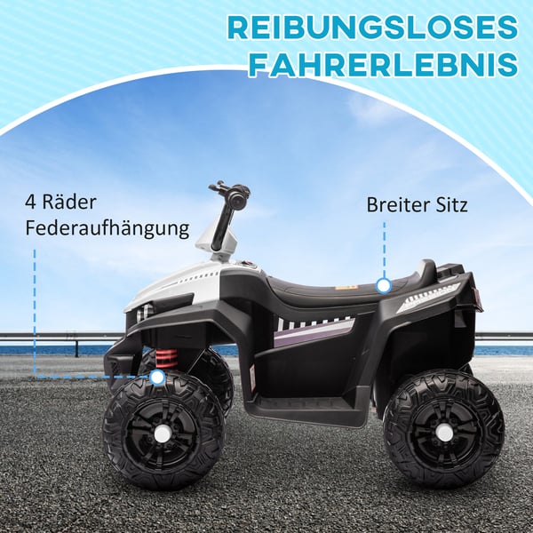 Elektrisk Quad Cykel, 85x55,5x62 cm, Hvid