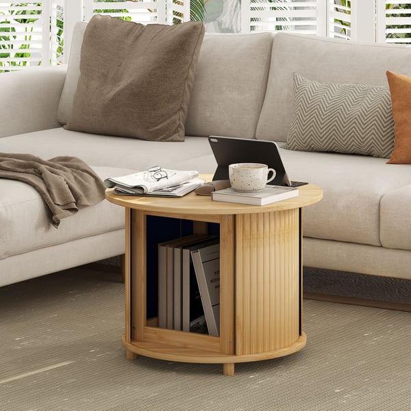 Soffbord, bambu, 60x45 cm, natur