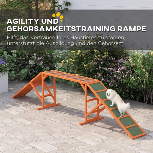 Hund Agility Rampe, 325x55x69 cm, Orange