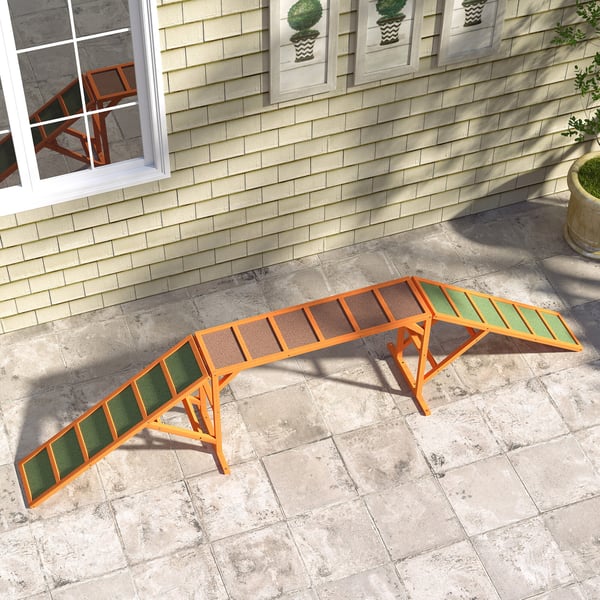 Hund Agility Rampe, 325x55x69 cm, Orange