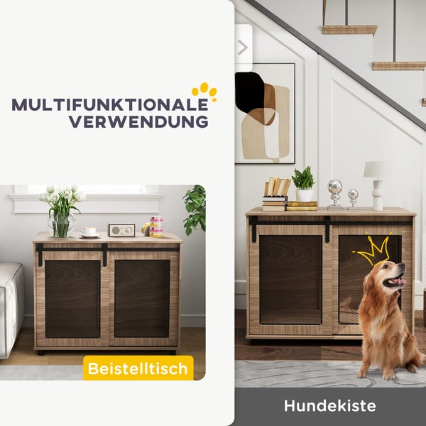Hundebur, 98x60x78 cm, Brun