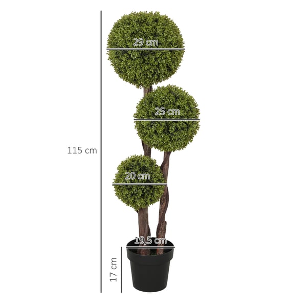 Kunstig Buksbomplante, 115 cm, Grøn