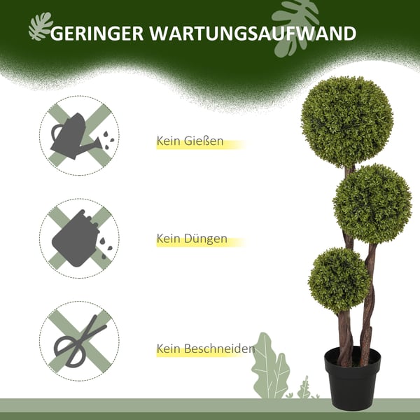 Kunstig Buksbomplante, 115 cm, Grøn