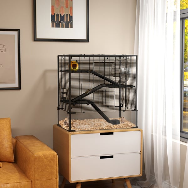 Hamsterbur, 78,5x48,5x80 cm, sort
