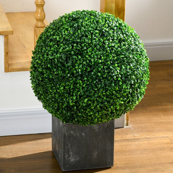 Kunstig Buksbomkugle, 50 cm, Grøn