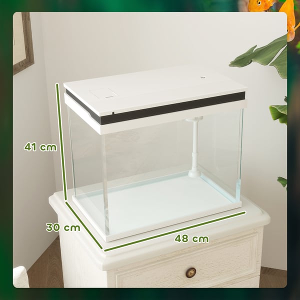 Akvarium, 48x30x41 cm, Vit