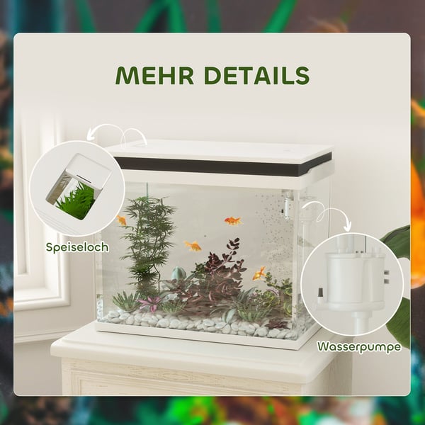 Akvarium, 48x30x41 cm, Vit
