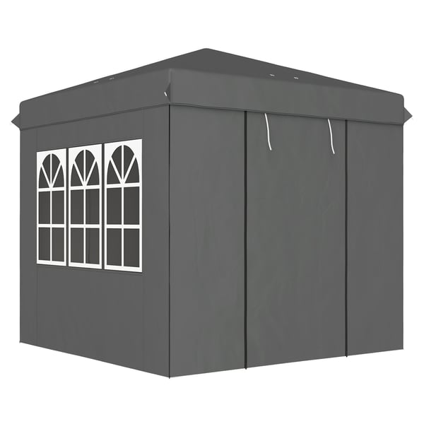 Pop-up-paviljong, 250x250x268 cm, Mörkgrå