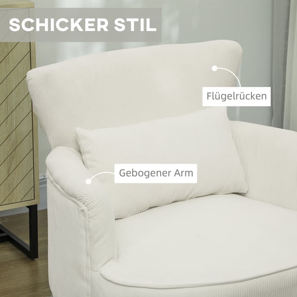 Lænestol, 69x69,5x78 cm, Creme