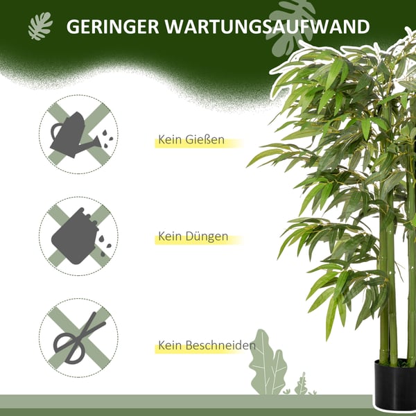 Kunstig Bambusplante, 140 cm, Grøn