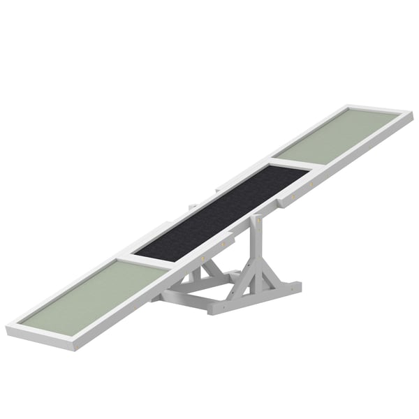 Hund Gungbräda Agility Ramp, 180x30x30 cm, Vit