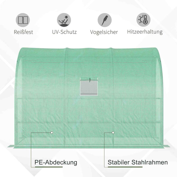 Växthus, 300x150x213 cm, Grönt