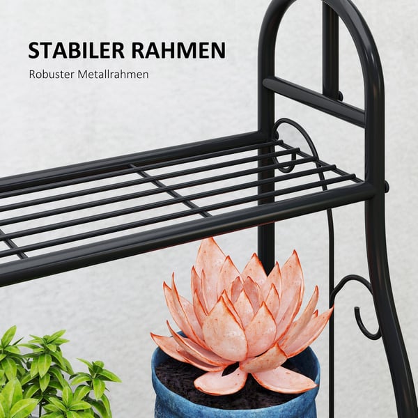 Planteholder, 75x25x137 cm, Sort