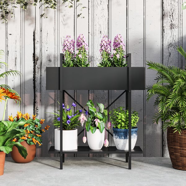 Planteopsats, 60x25x70 cm, Sort