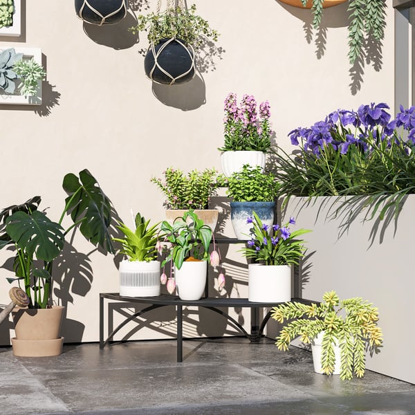 Planteholder, 87x60x60 cm, Sort