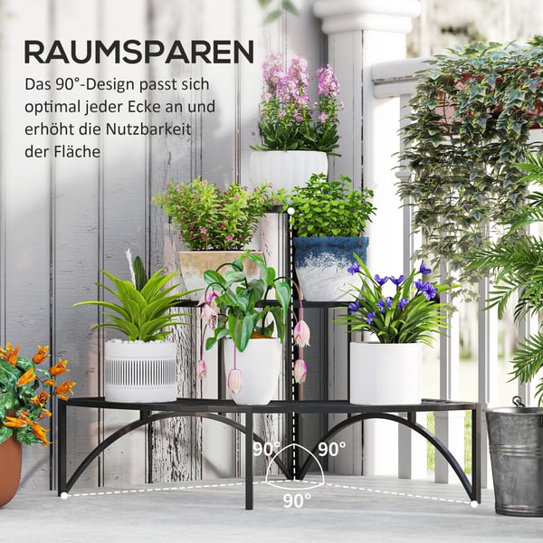 Planteholder, 87x60x60 cm, Sort