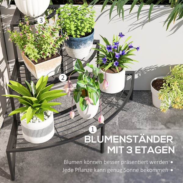 Planteholder, 87x60x60 cm, Sort