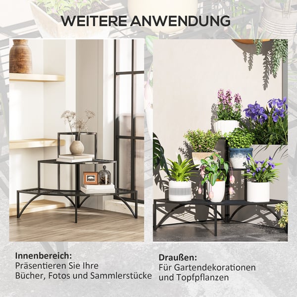 Planteholder, 87x60x60 cm, Sort