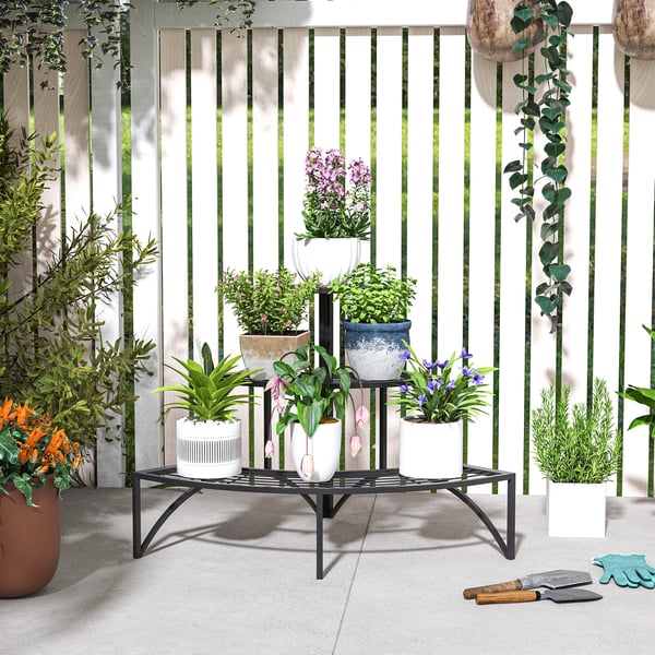 Planteholder, 87x60x60 cm, Sort