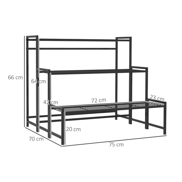 Planteholder, 75x70x66 cm, Sort