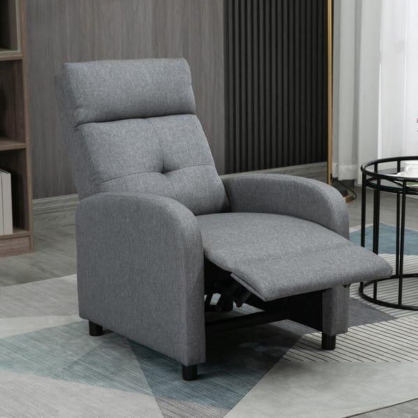 Fåtölj med recliner, 67x87x98 cm, grå