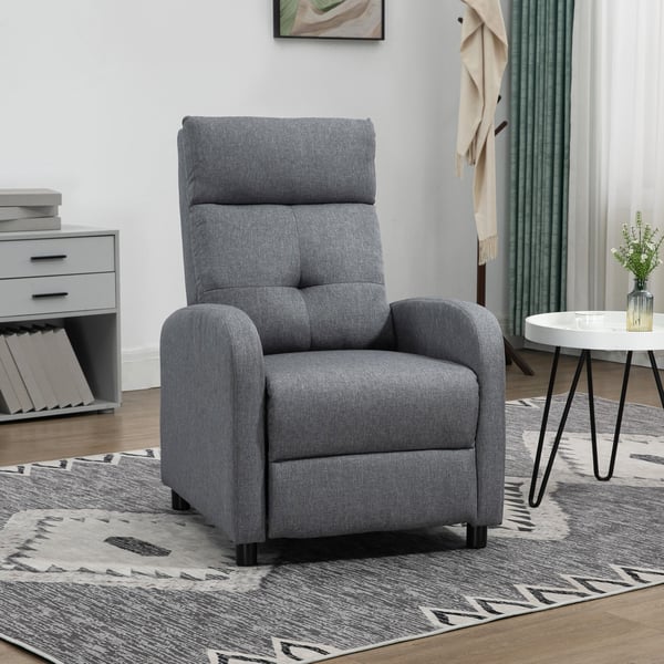 Fåtölj med recliner, 67x87x98 cm, grå