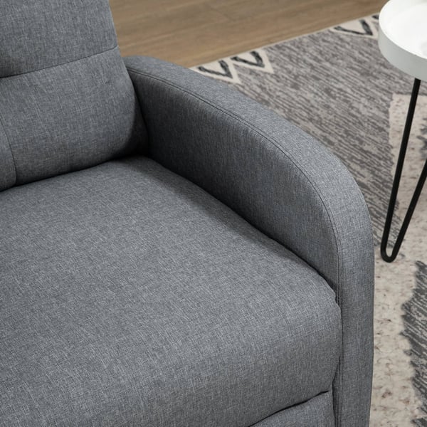 Fåtölj med recliner, 67x87x98 cm, grå