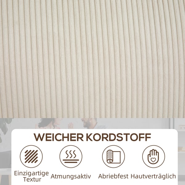 Sofa, 227x84x87 cm, Creme
