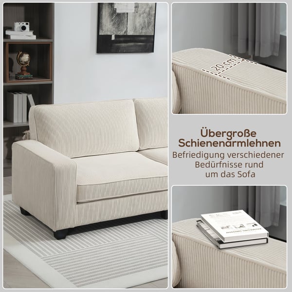Sofa, 227x84x87 cm, Creme
