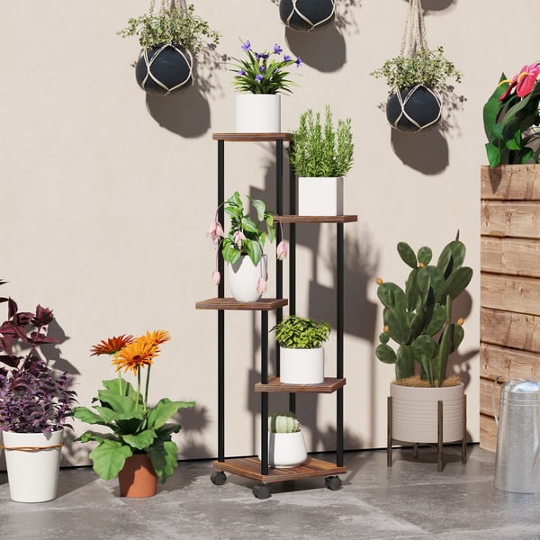 Planteholder, 59x59x110 cm, Sort