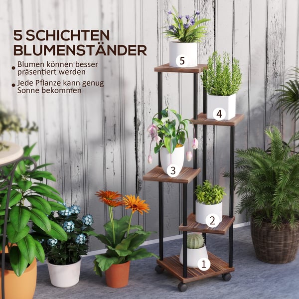 Planteholder, 59x59x110 cm, Sort