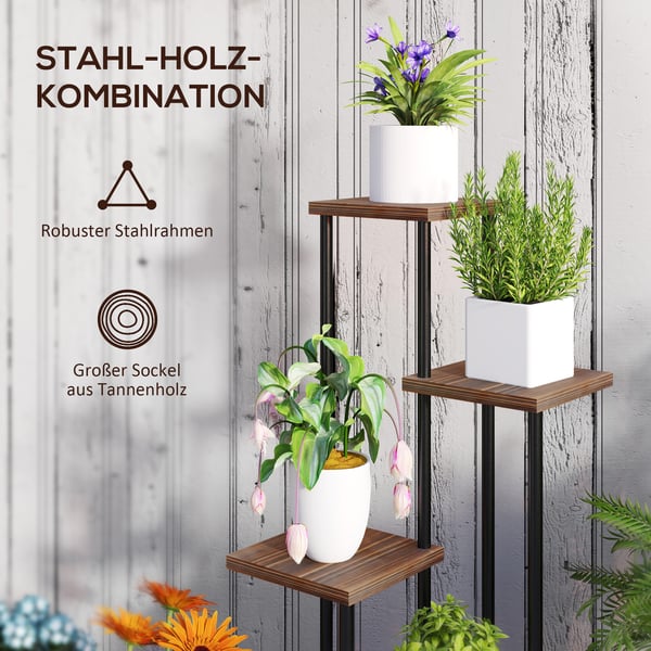 Planteholder, 59x59x110 cm, Sort