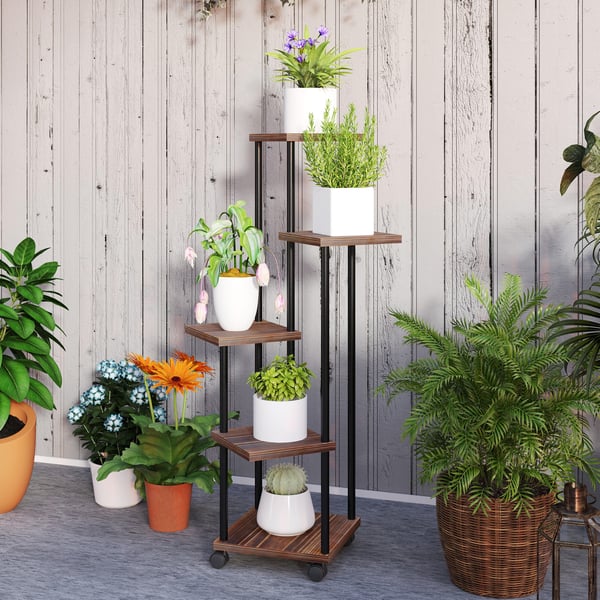 Planteholder, 59x59x110 cm, Sort