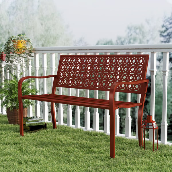 Trädgårdsbänk, 127x63x85 cm, Röd