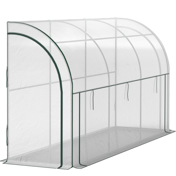 Drivhus, 300x80x157 cm, Hvid
